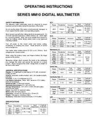 Thumbnail of document Manual - MM10 Digital Multimeter